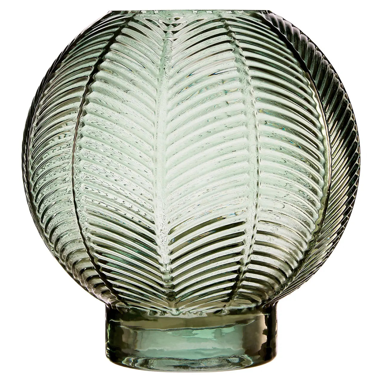 Green Fern Glass Vase