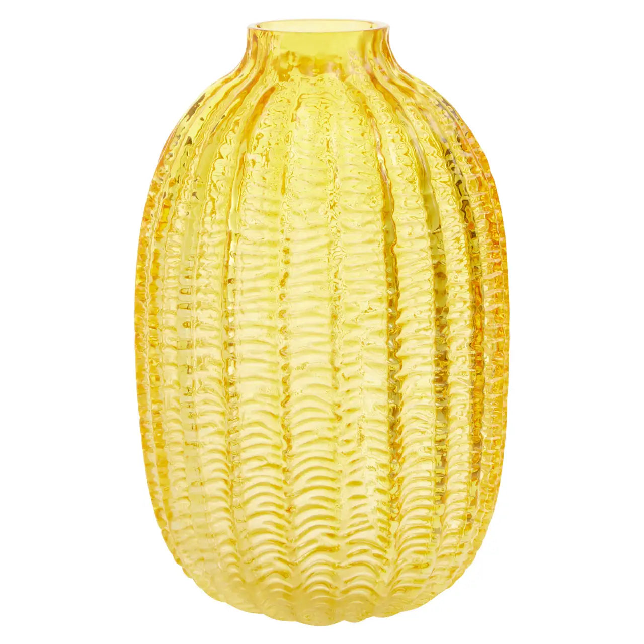 Yellow Textured Vase