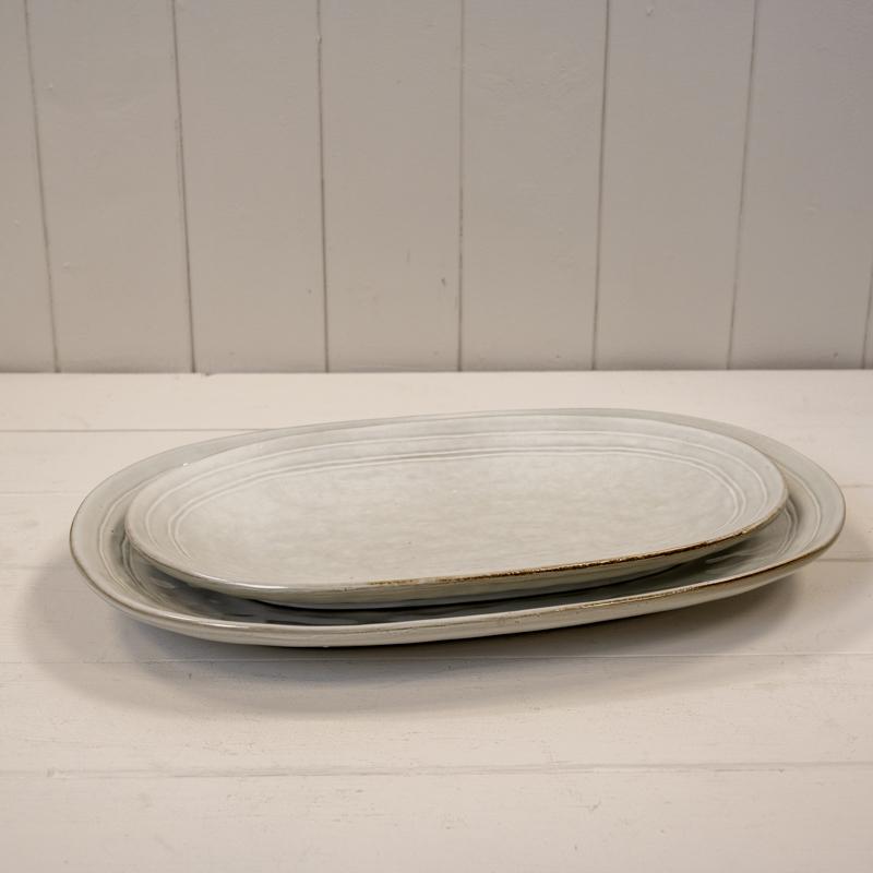 Stone Grey Oval Serving Dish