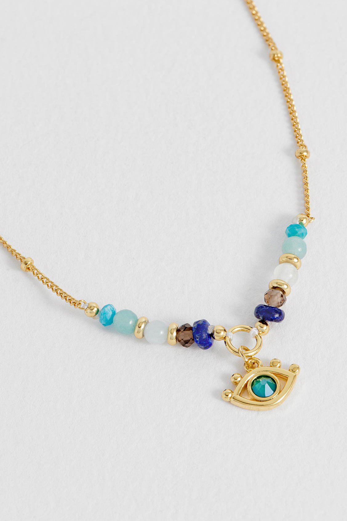 Estella Bartlett Evil Eye Blue Mix Beaded Necklace