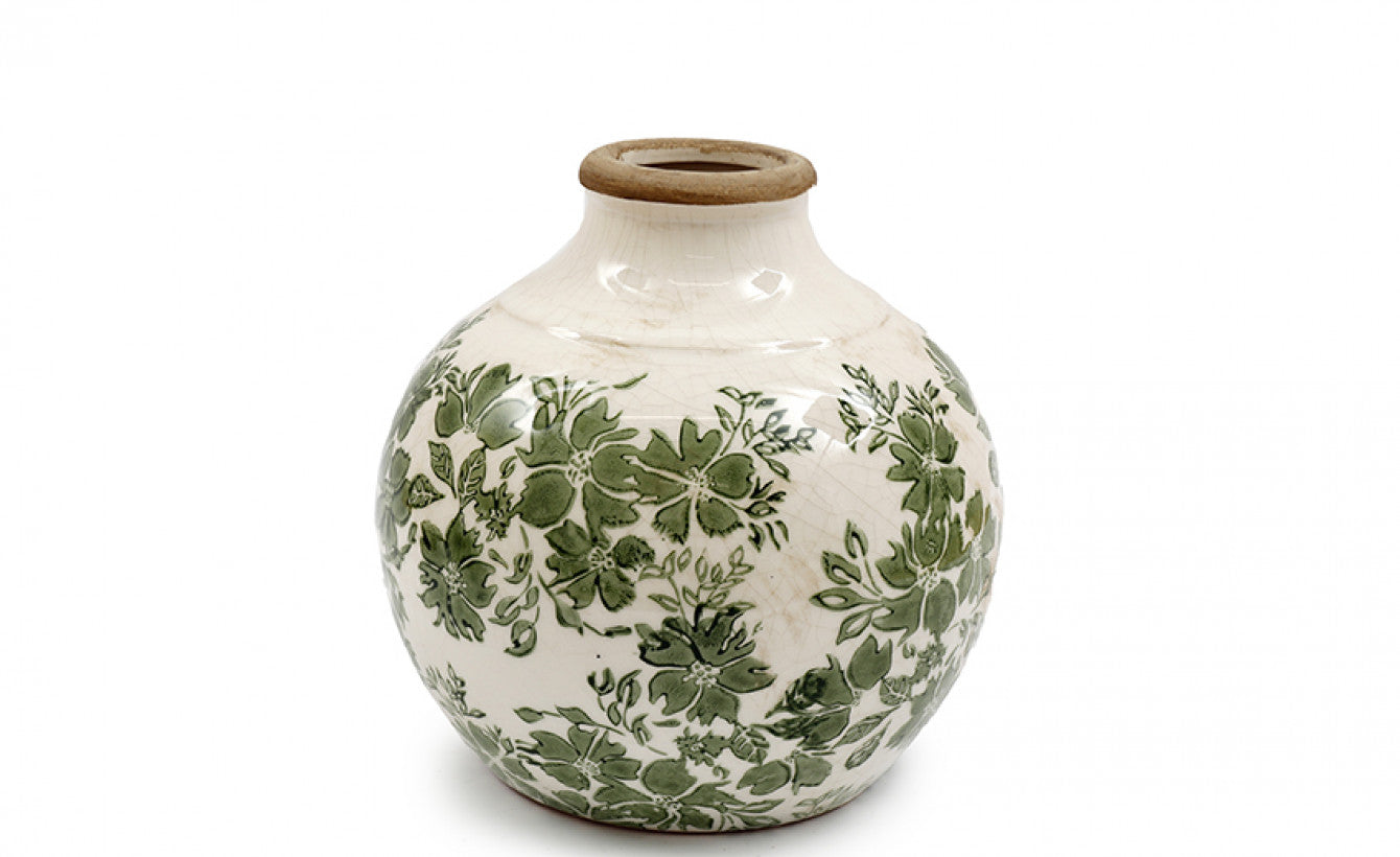 Floral Green Vase