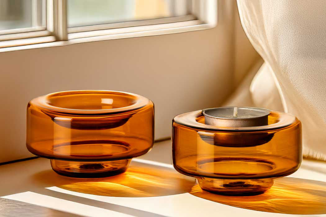 Amber Tea Light Holder