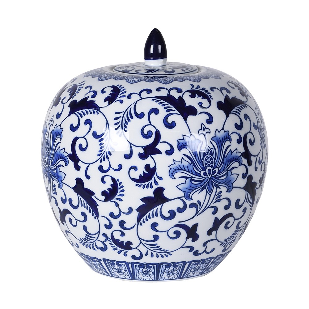 Blue Floral Jar