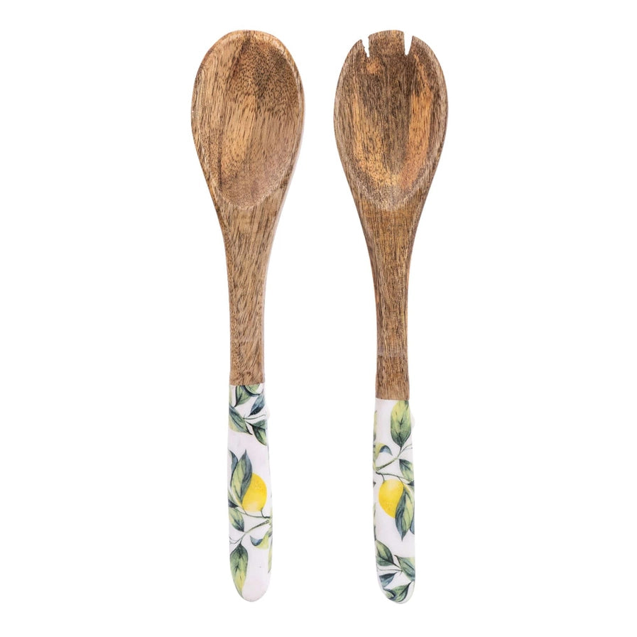 Lemon Wooden Salad Servers