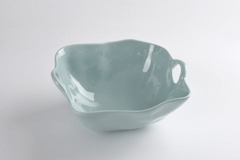 Aqua Melamine Bowl with Handles, Large