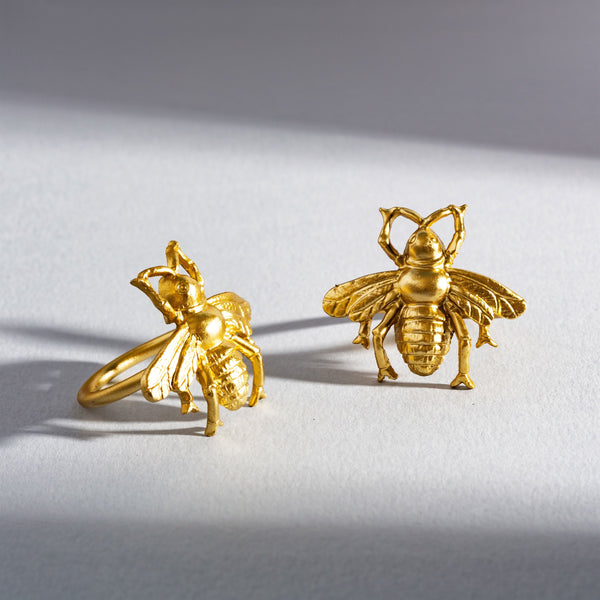 Gold Bee Napkin Ring, Set of 2