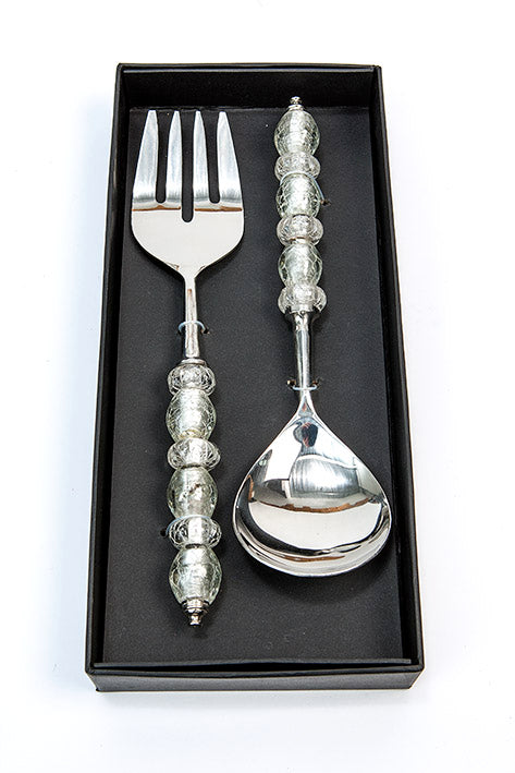 Glass Beads Salad Servers