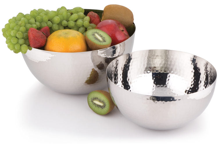 Hammered Silver Salad Bowl