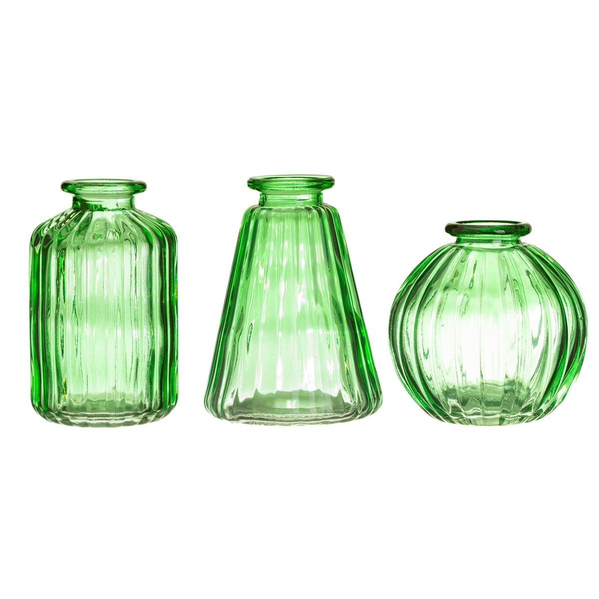 Glass Bud Vases, Set of 3