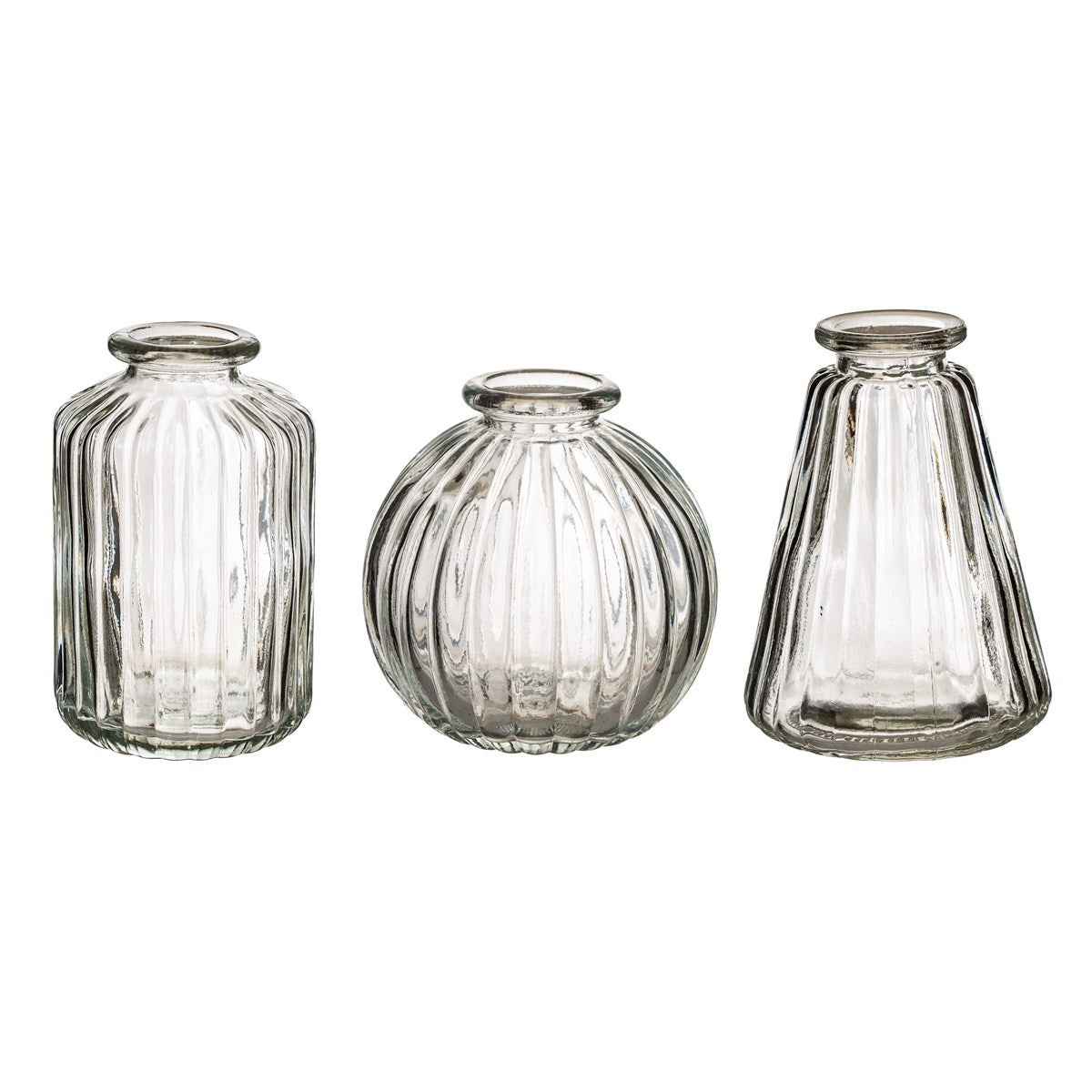 Glass Bud Vases, Set of 3