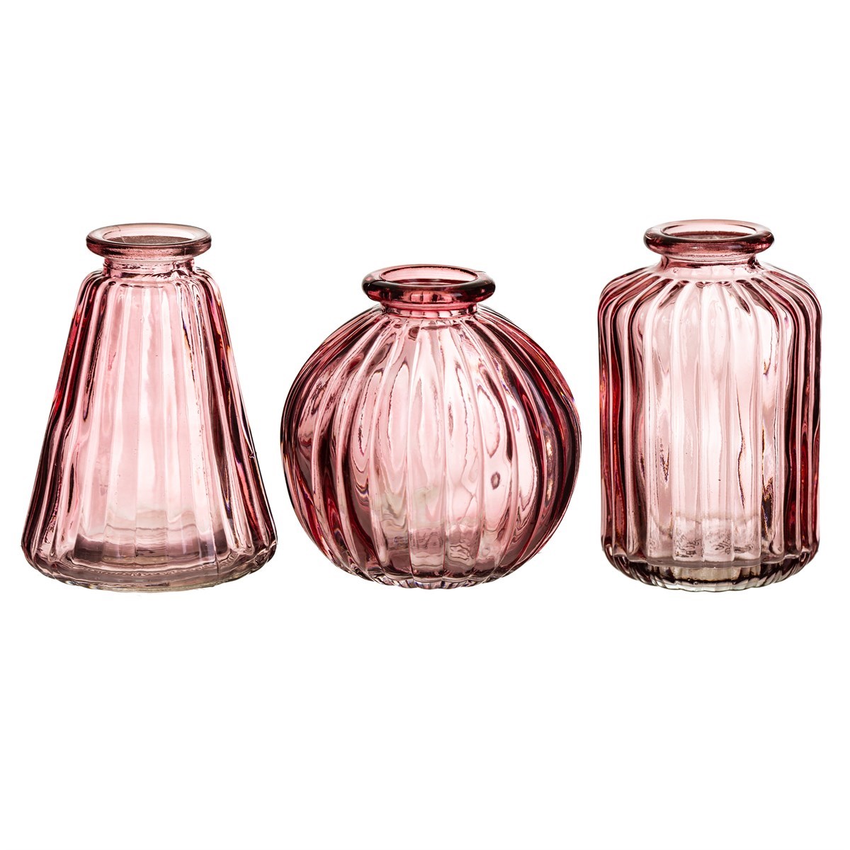Glass Bud Vases, Set of 3