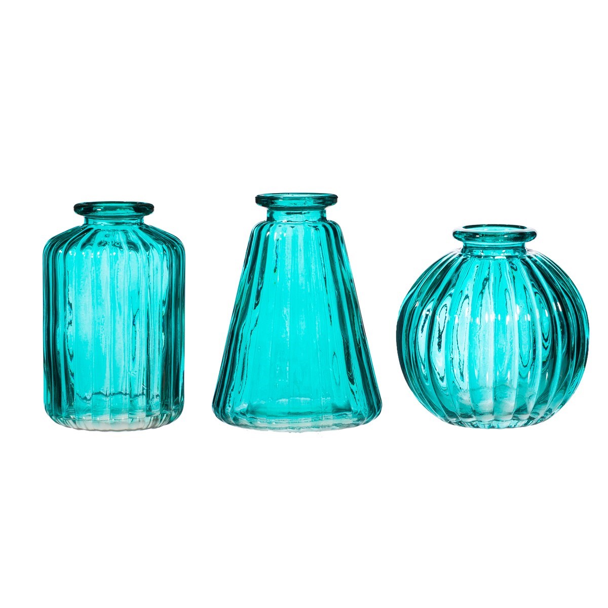 Glass Bud Vases, Set of 3