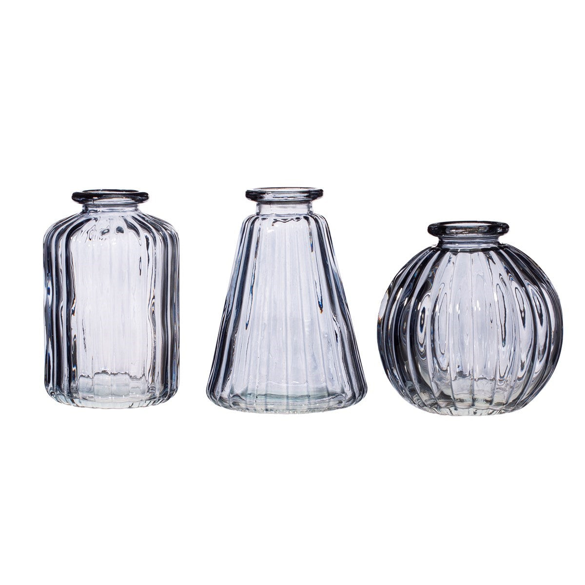 Glass Bud Vases, Set of 3
