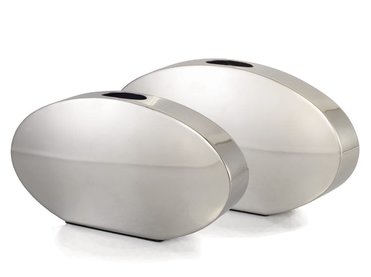 Oval Silver Vase, M