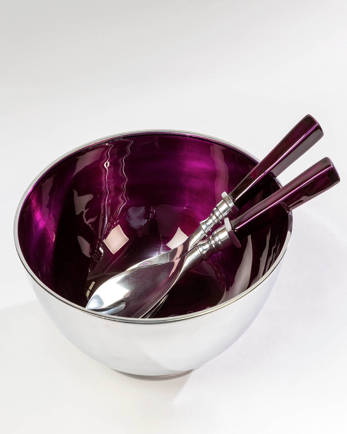 Purple Enamel Salad Bowl