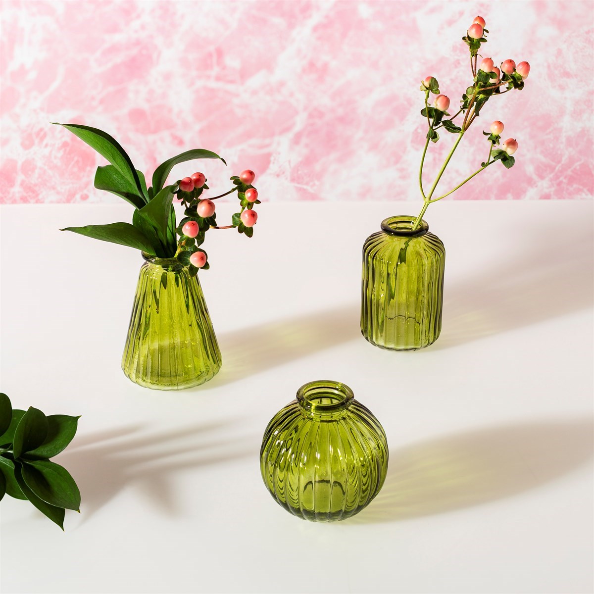Glass Bud Vases, Set of 3