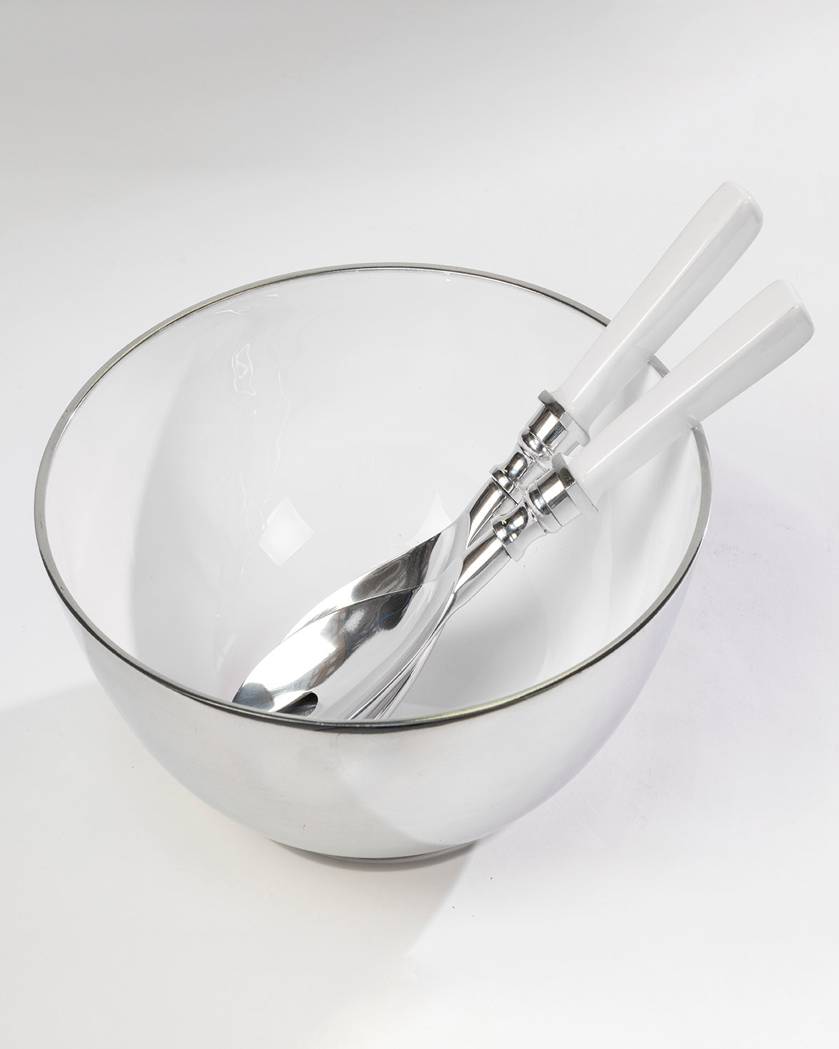 White Enamel Salad Bowl