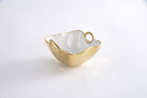 Square Snack Bowl with Handles