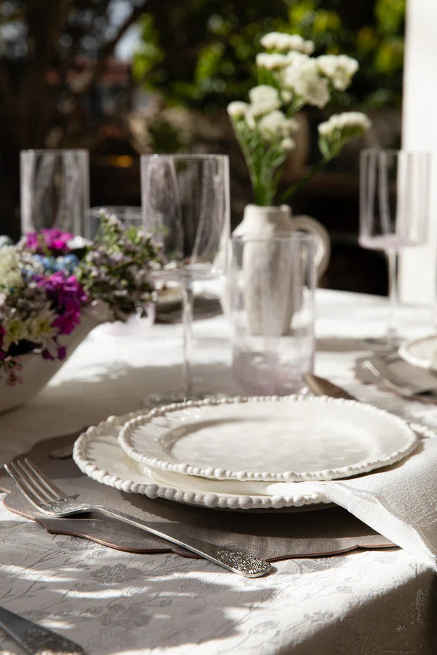 Jacquard Silver Tablecloth