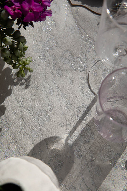 Jacquard Silver Tablecloth