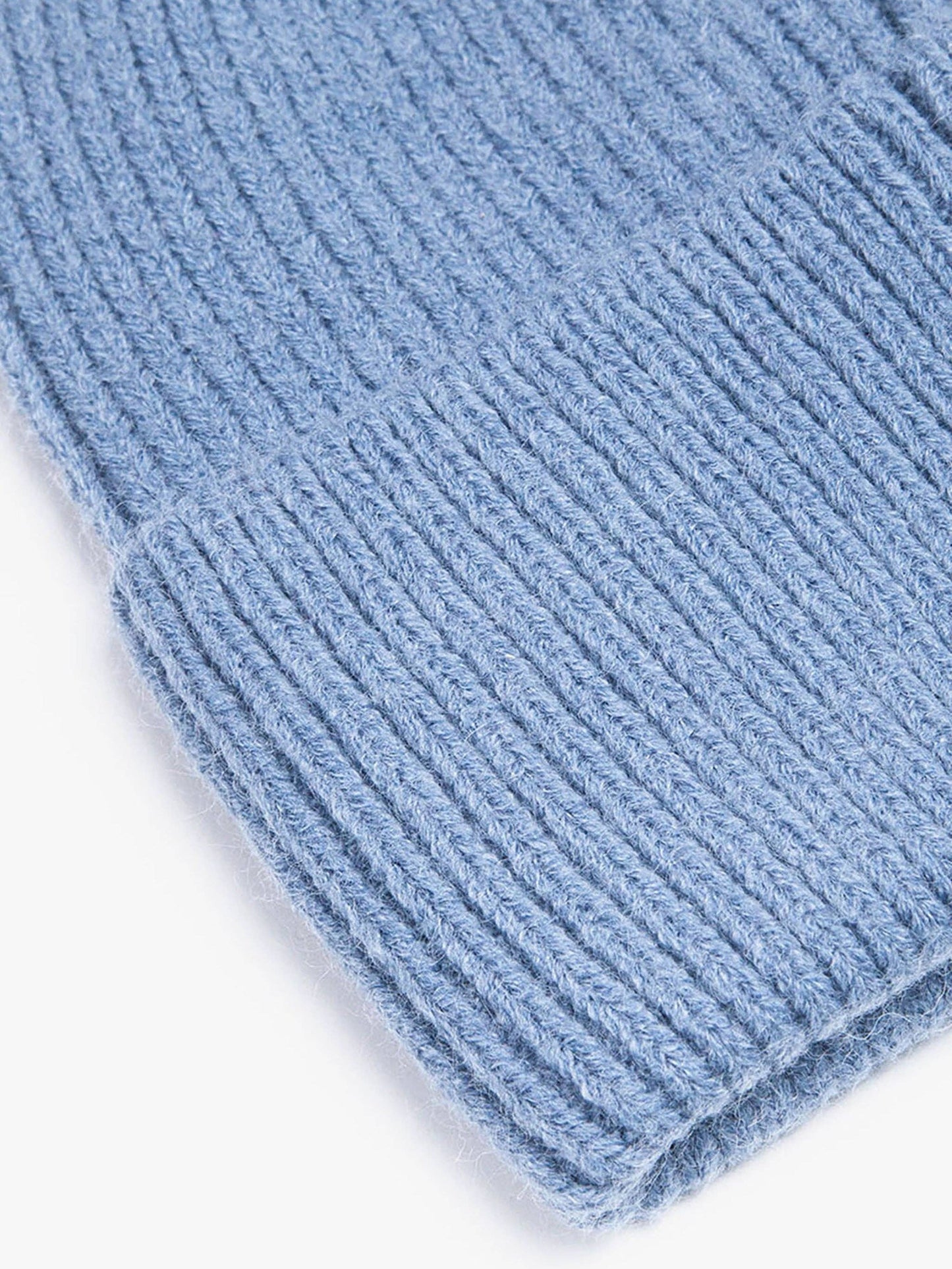 Blue Ribbed Beanie Hat