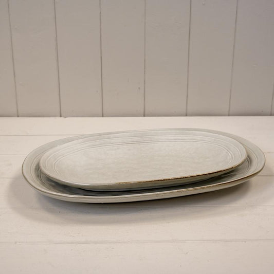 Stone Grey Oval Serving Dish