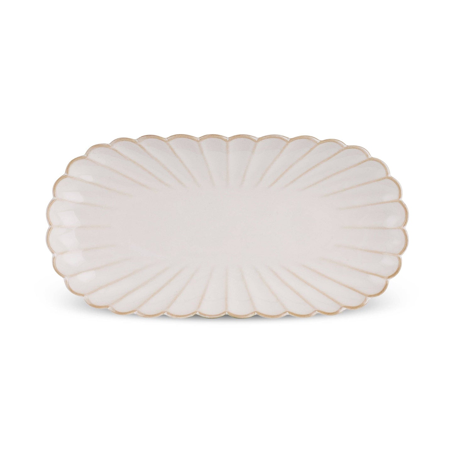Scalloped White Serving Platter, Medium