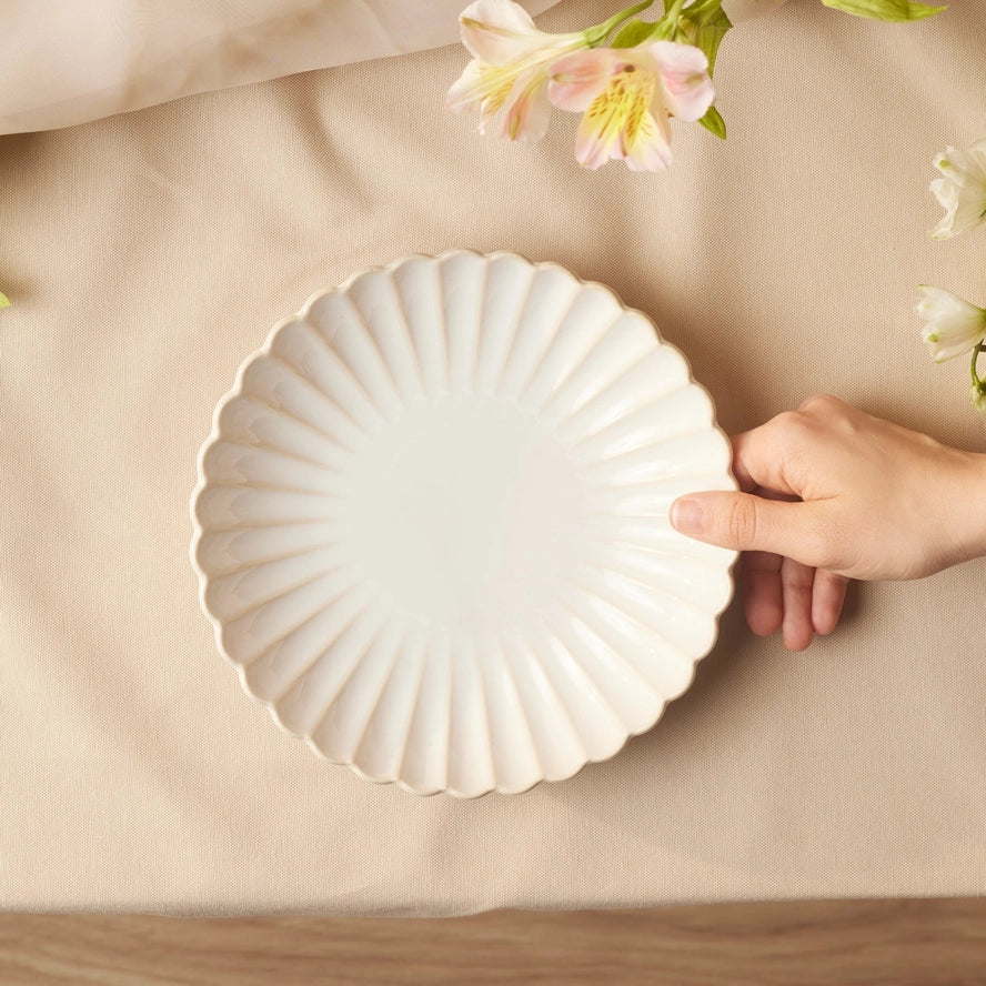 Scalloped White Bowl