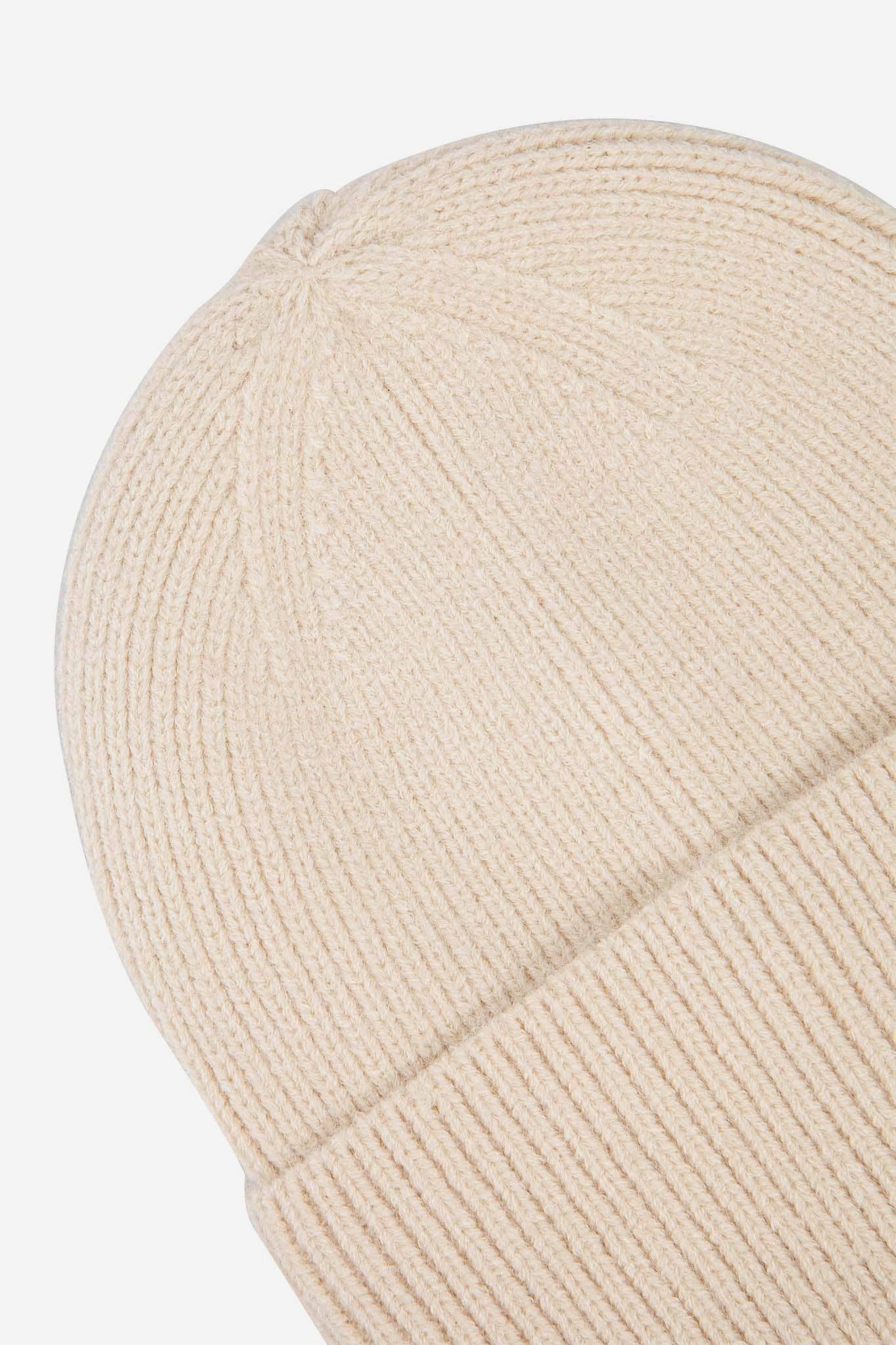 Cream Ribbed Beanie Hat