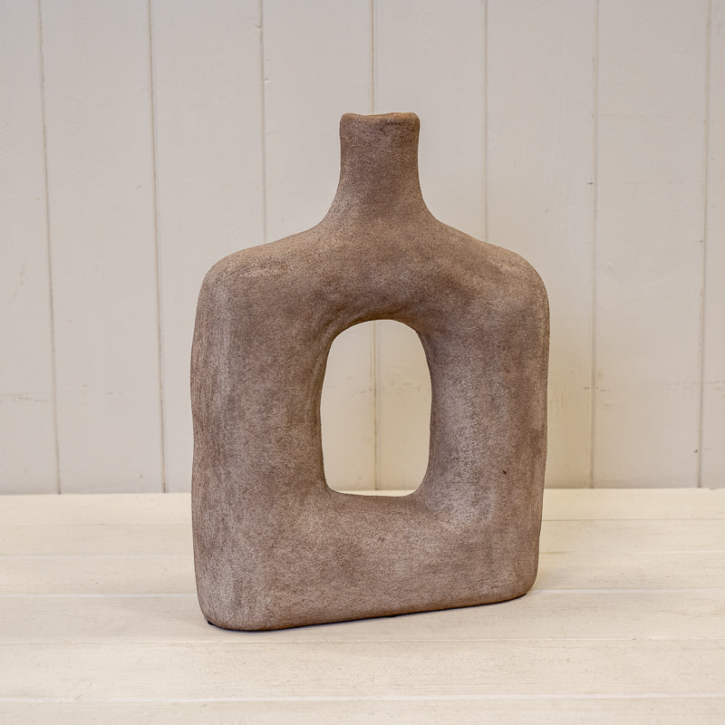 Brown Textured Sculptured Vase