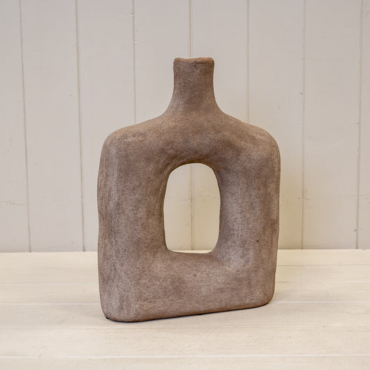Brown Textured Sculptured Vase