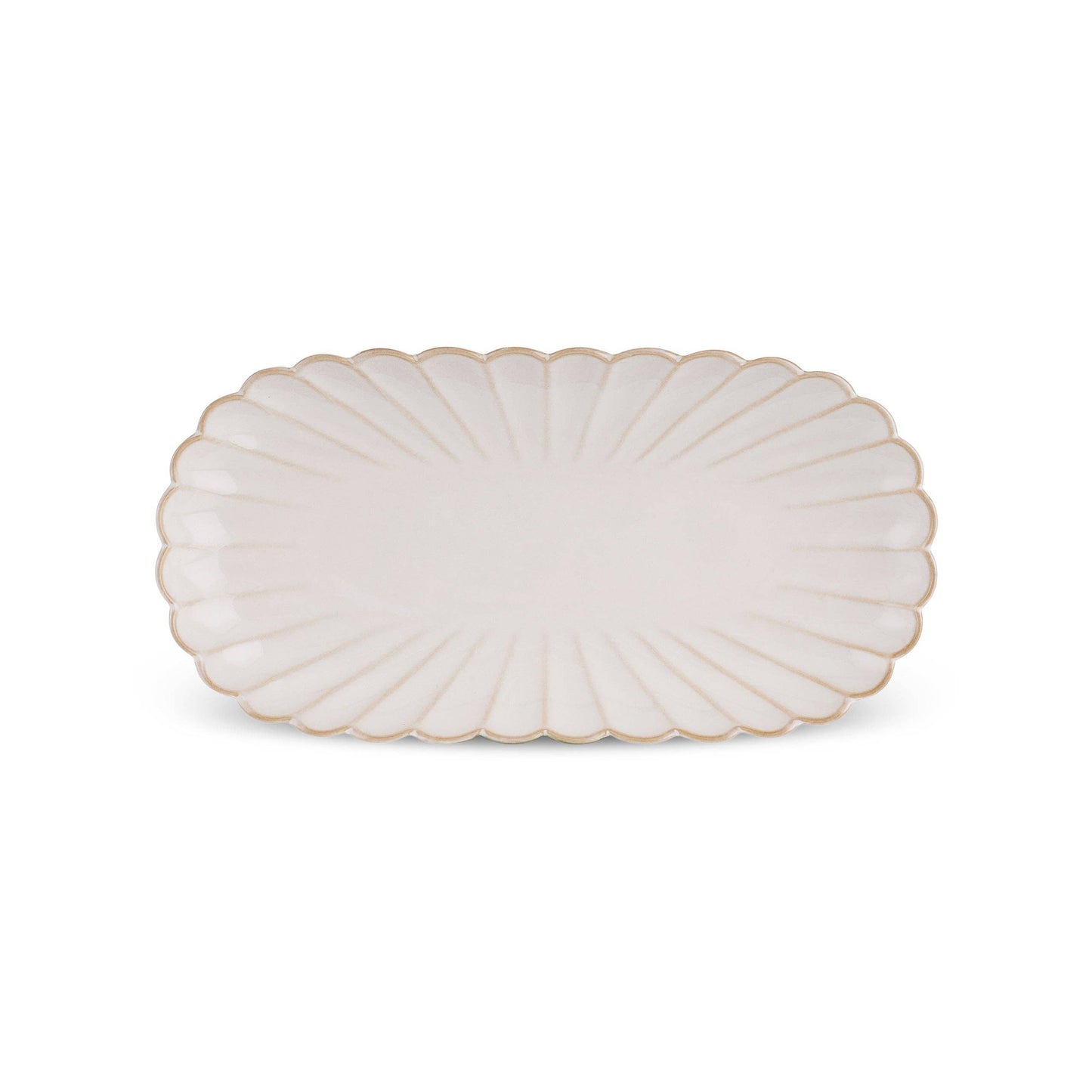 Scalloped White Serving Platter, Small
