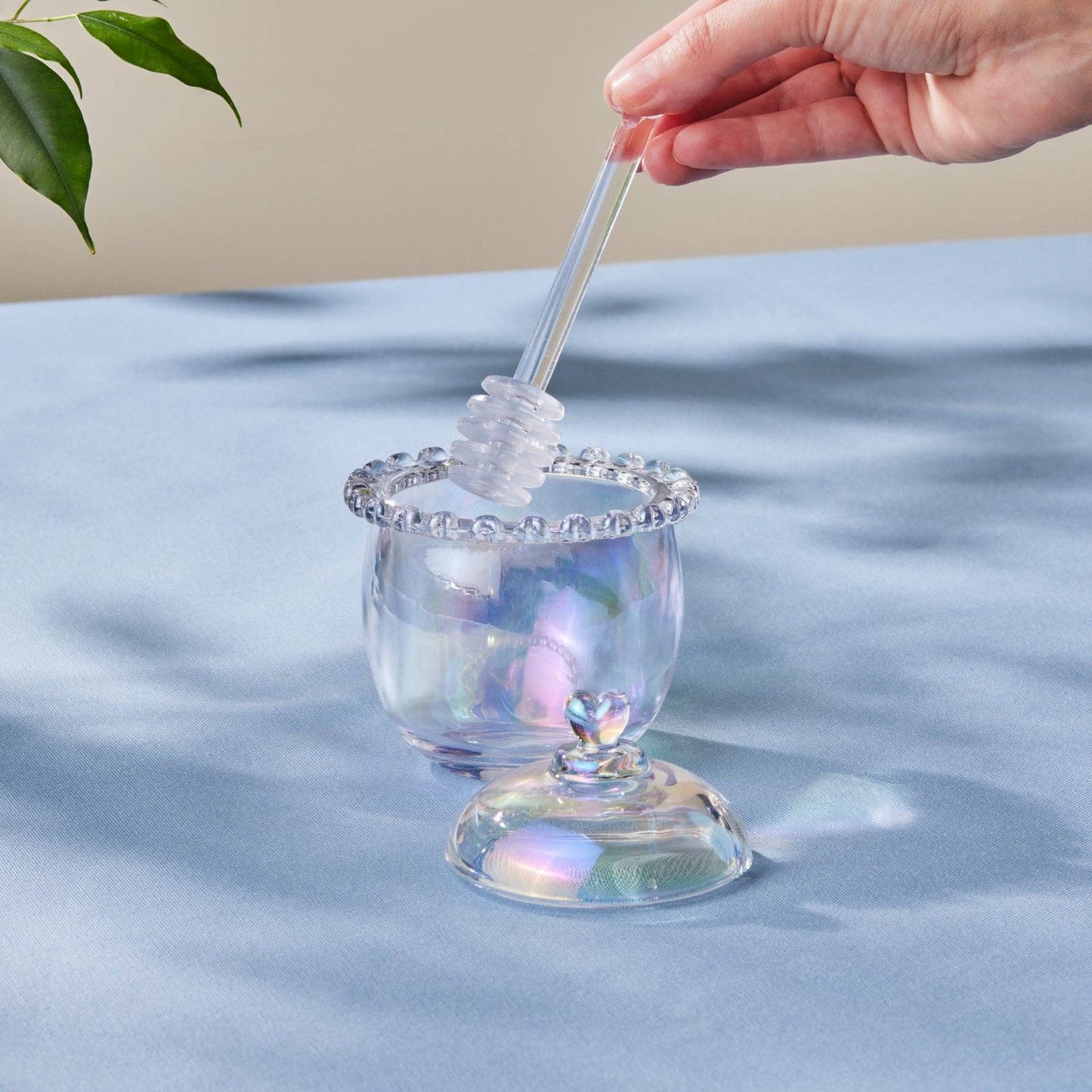 Small Glass Honey Pot