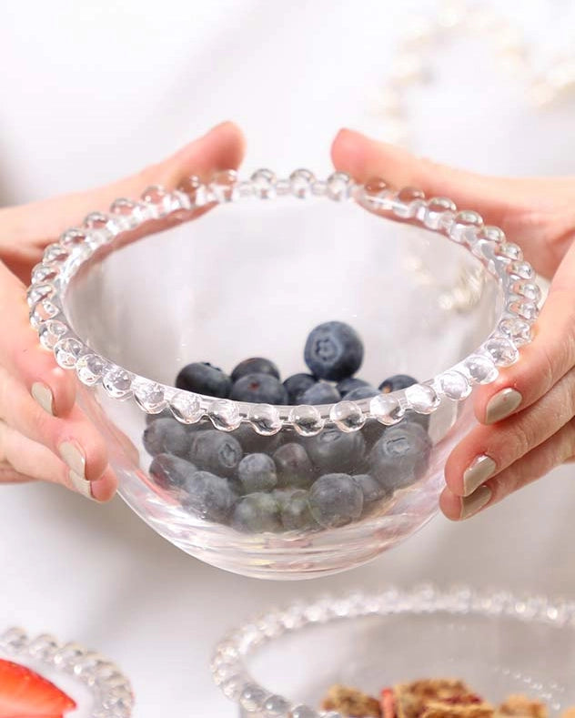 Pearl Beaded Glass Bowl