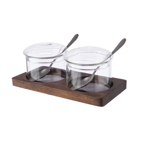 Glass Wood Dip Set