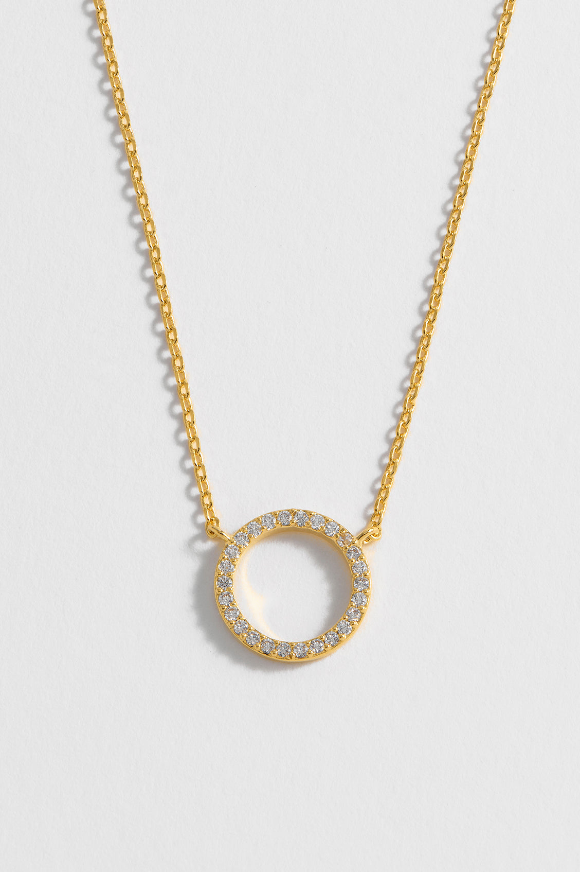 Estella Bartlett Gold Pave CZ Circle Necklace