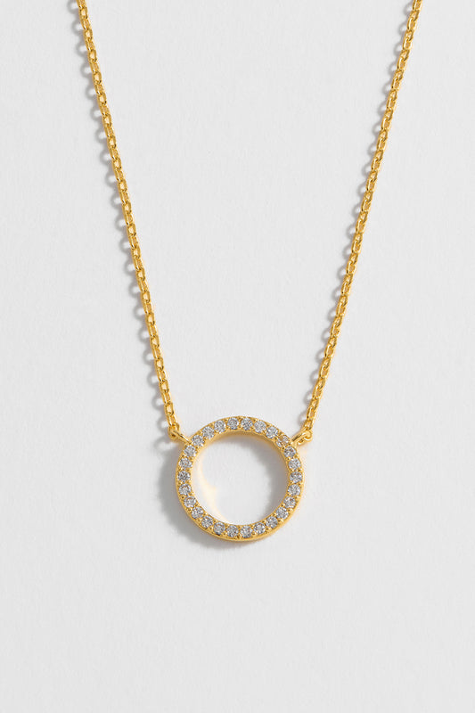 Estella Bartlett Gold Pave CZ Circle Necklace