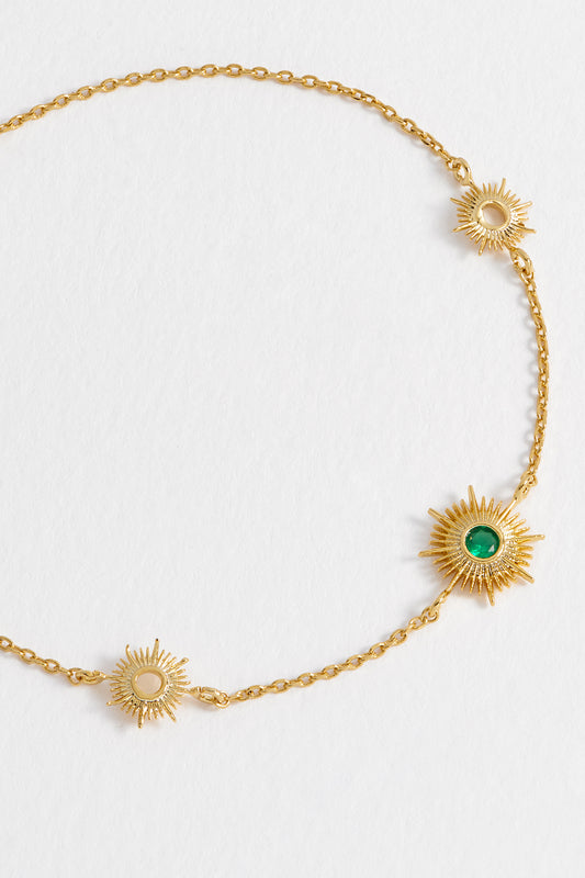 Estella Bartlett Multi Sunburst Green CZ Bracelet