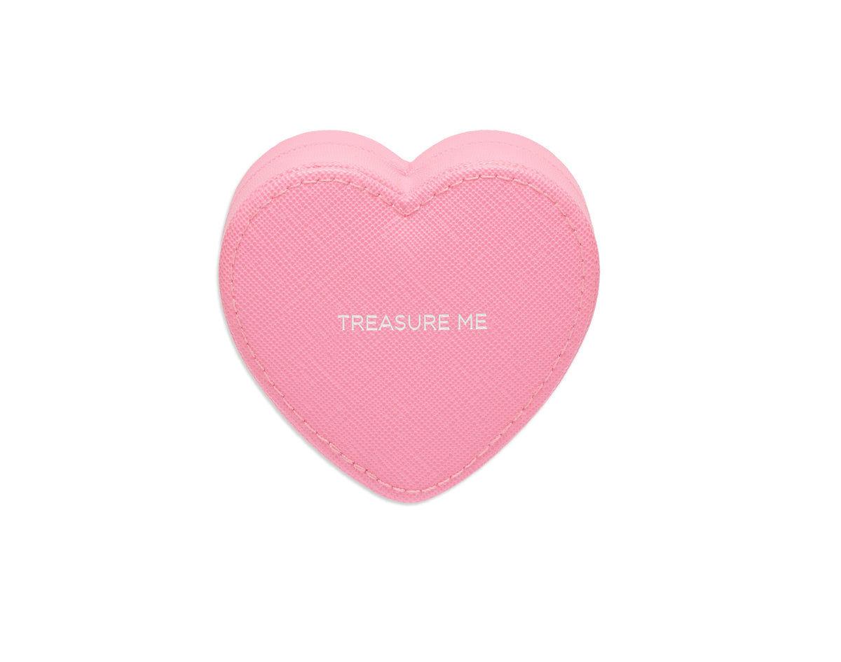 Mini Heart Shaped Jewellery Box - Pink