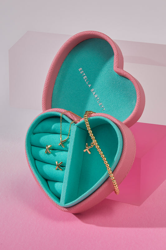 Mini Heart Shaped Jewellery Box - Pink
