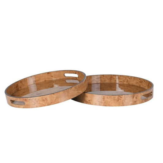 Tan Marble Effect Round Tray
