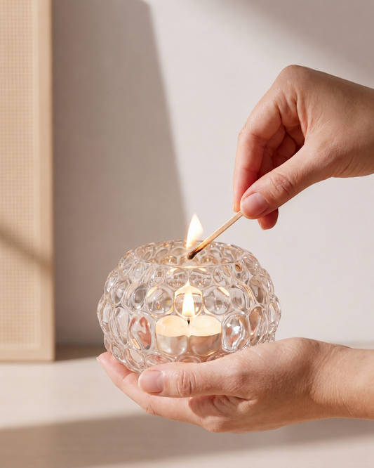 Bubble Glass Candle Holder