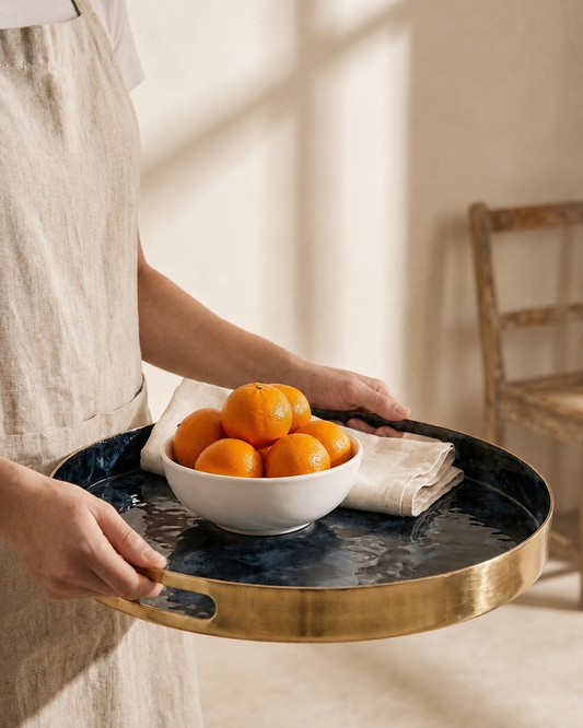 Blue Enamel Tray