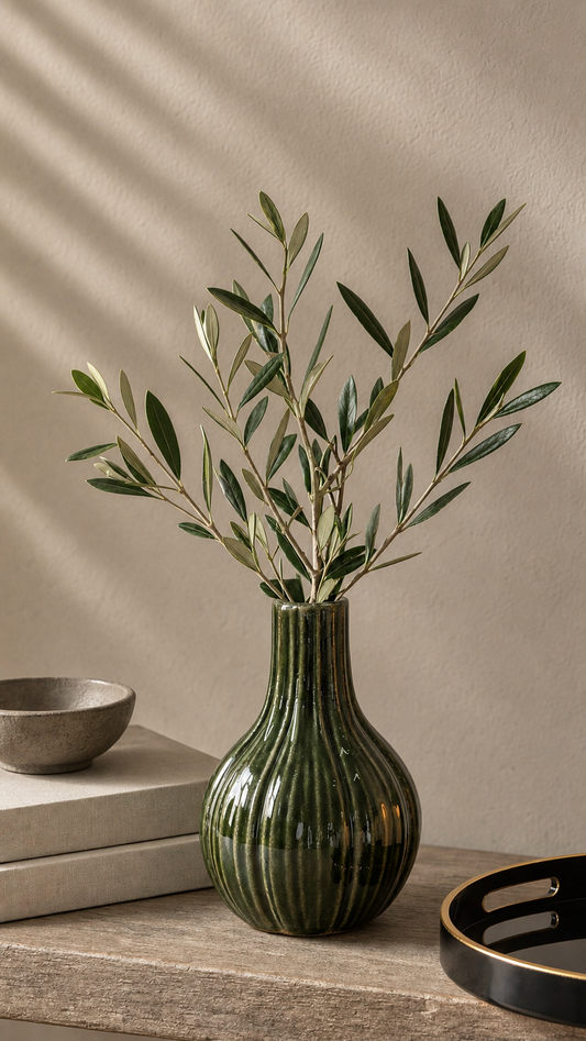 Ceramic Green Bud Vase