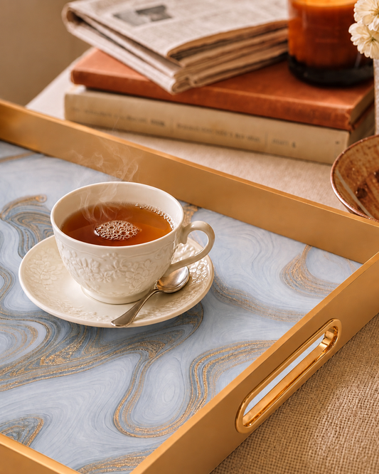 Gold Swirl Rectangle Tray