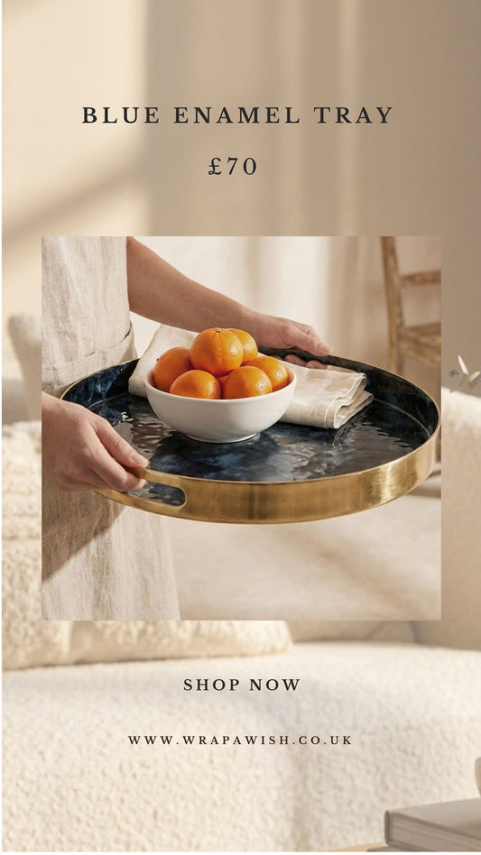 Blue Enamel Tray