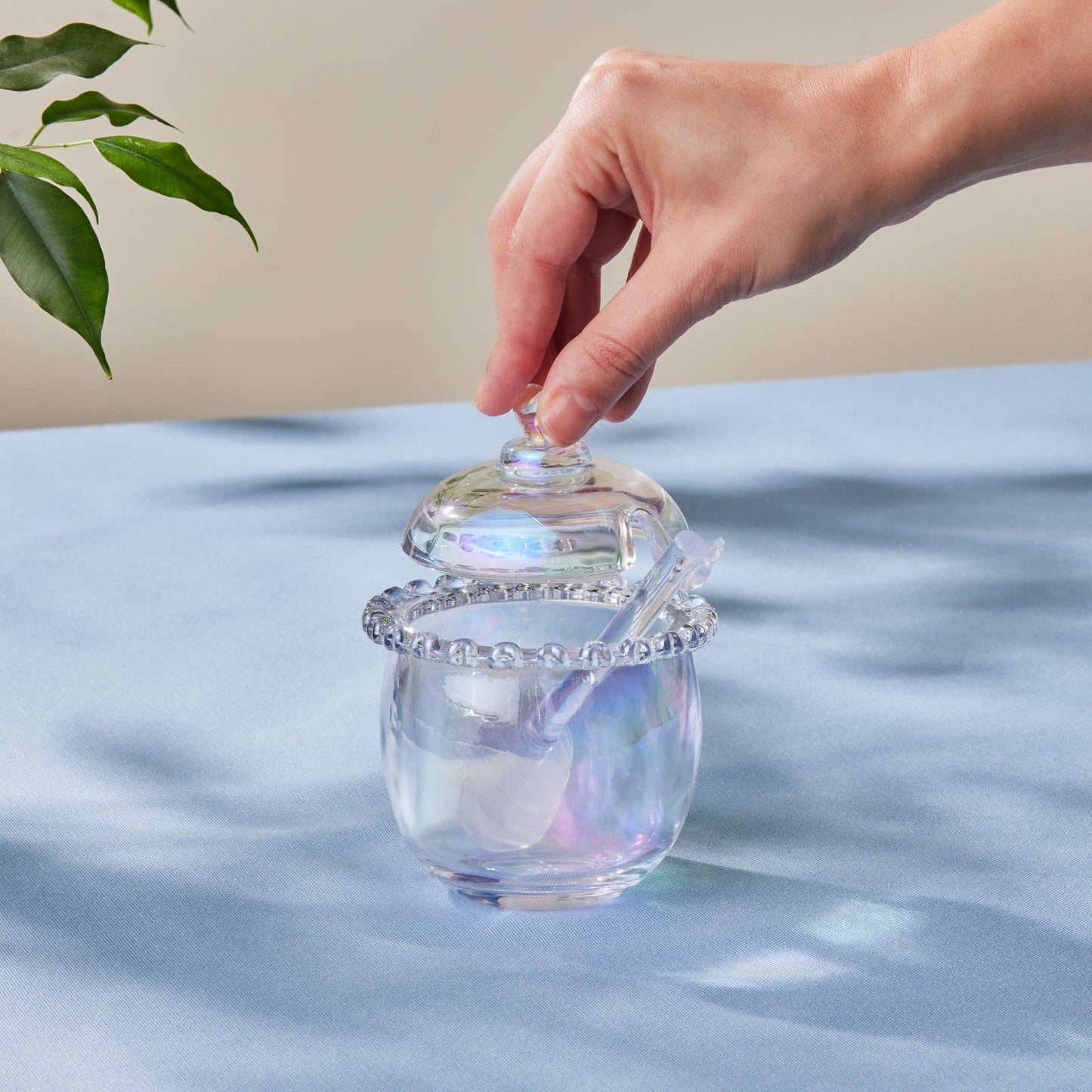 Small Glass Honey Pot
