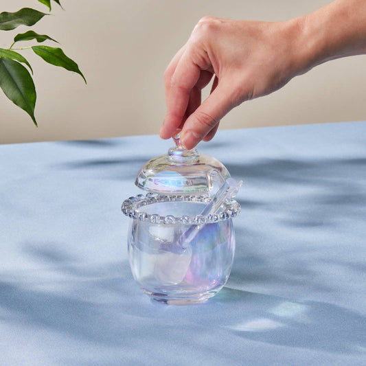 Small Glass Honey Pot