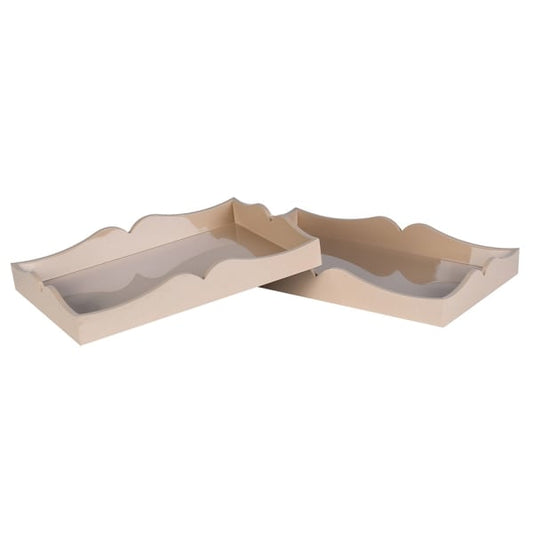 Cream Scalloped Trays
