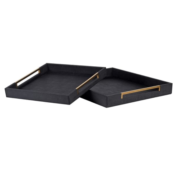 Black Faux Leather Tray